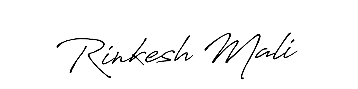 Also we have Rinkesh Mali name is the best signature style. Create professional handwritten signature collection using Antro_Vectra_Bolder autograph style. Rinkesh Mali signature style 7 images and pictures png