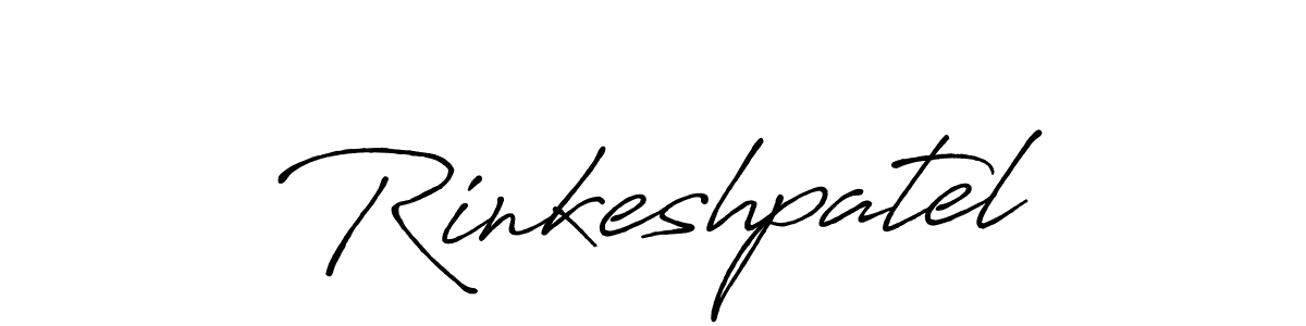 Create a beautiful signature design for name Rinkeshpatel. With this signature (Antro_Vectra_Bolder) fonts, you can make a handwritten signature for free. Rinkeshpatel signature style 7 images and pictures png