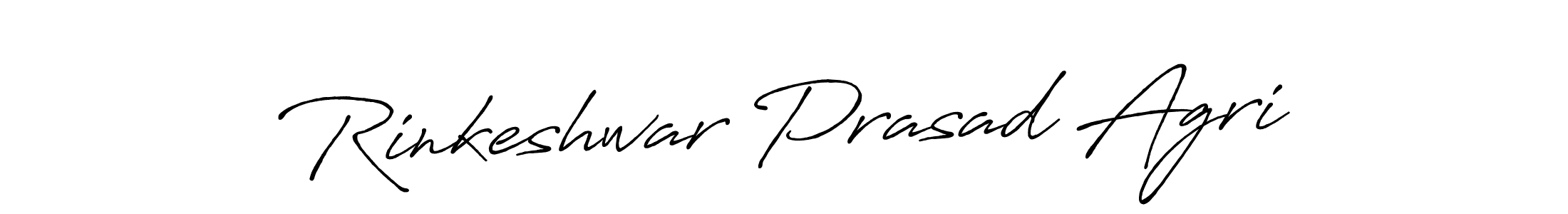 Make a beautiful signature design for name Rinkeshwar Prasad Agri. With this signature (Antro_Vectra_Bolder) style, you can create a handwritten signature for free. Rinkeshwar Prasad Agri signature style 7 images and pictures png