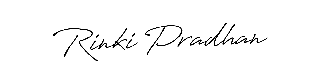 Create a beautiful signature design for name Rinki Pradhan. With this signature (Antro_Vectra_Bolder) fonts, you can make a handwritten signature for free. Rinki Pradhan signature style 7 images and pictures png