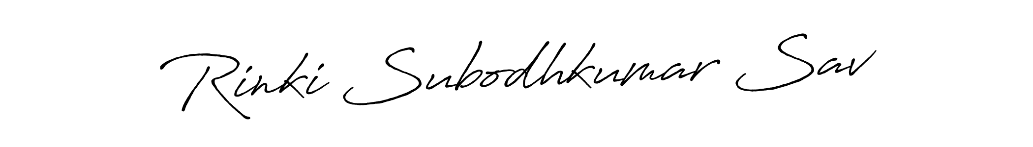 This is the best signature style for the Rinki Subodhkumar Sav name. Also you like these signature font (Antro_Vectra_Bolder). Mix name signature. Rinki Subodhkumar Sav signature style 7 images and pictures png