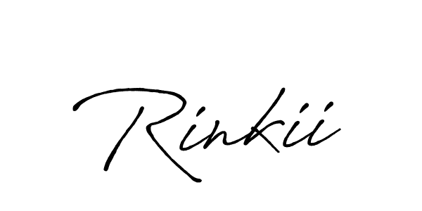 Use a signature maker to create a handwritten signature online. With this signature software, you can design (Antro_Vectra_Bolder) your own signature for name Rinkii. Rinkii signature style 7 images and pictures png