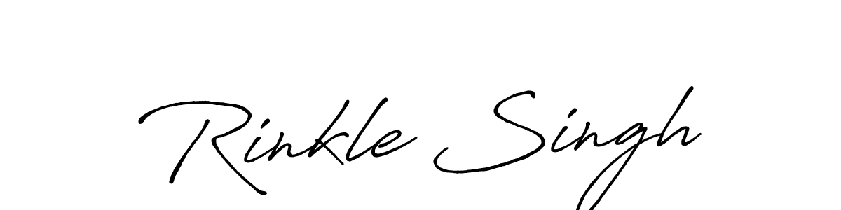 How to make Rinkle Singh name signature. Use Antro_Vectra_Bolder style for creating short signs online. This is the latest handwritten sign. Rinkle Singh signature style 7 images and pictures png