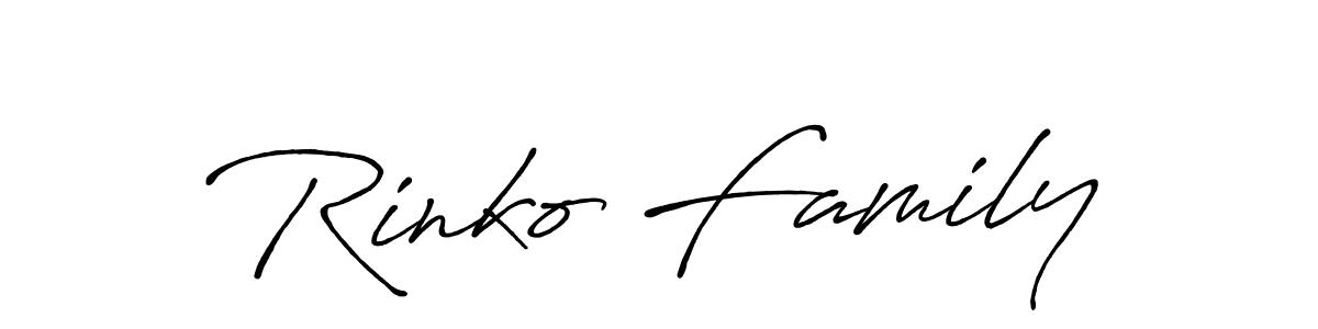 How to make Rinko Family name signature. Use Antro_Vectra_Bolder style for creating short signs online. This is the latest handwritten sign. Rinko Family signature style 7 images and pictures png