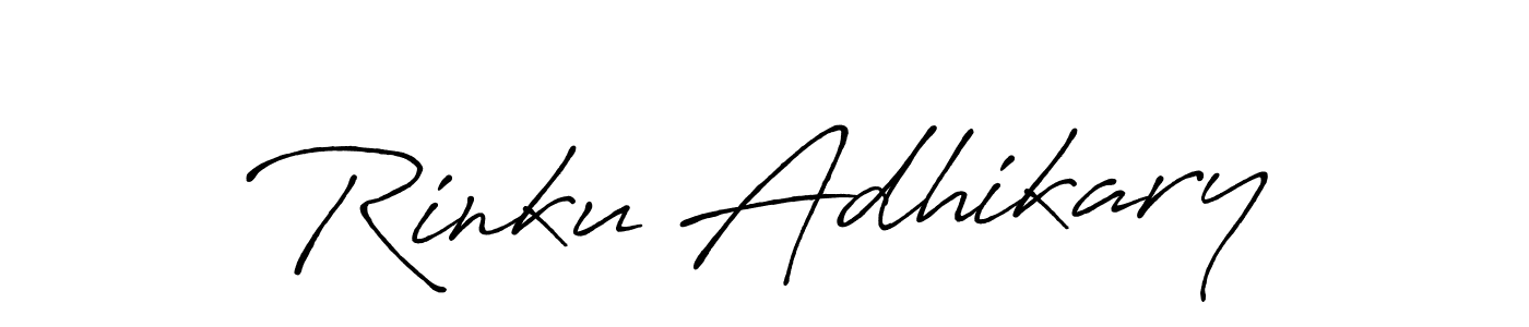 Make a beautiful signature design for name Rinku Adhikary. With this signature (Antro_Vectra_Bolder) style, you can create a handwritten signature for free. Rinku Adhikary signature style 7 images and pictures png