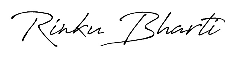 Designed for modern professionals: Rinku Bharti name signature crafted with Antro_Vectra_Bolder script. Ready for digital PDF workflows. Rinku Bharti signature style 7 images and pictures png