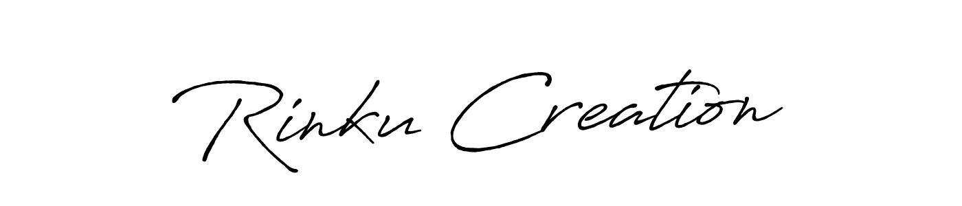 How to make Rinku Creation name signature. Use Antro_Vectra_Bolder style for creating short signs online. This is the latest handwritten sign. Rinku Creation signature style 7 images and pictures png