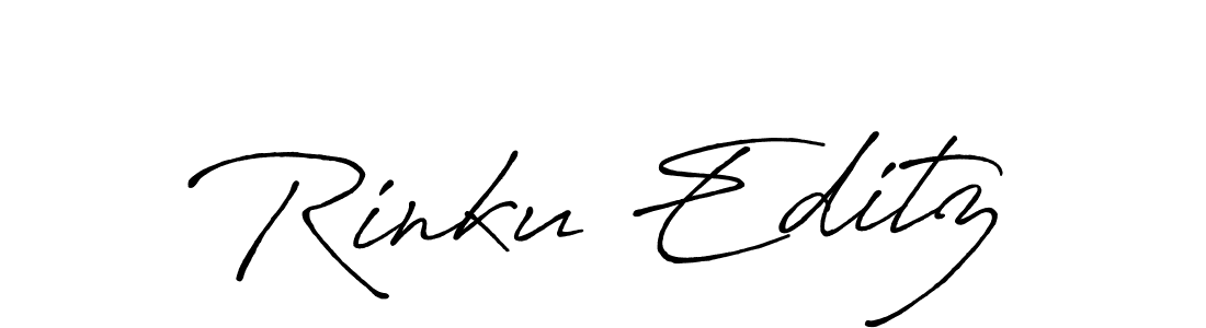 Use a signature maker to create a handwritten signature online. With this signature software, you can design (Antro_Vectra_Bolder) your own signature for name Rinku Editz. Rinku Editz signature style 7 images and pictures png