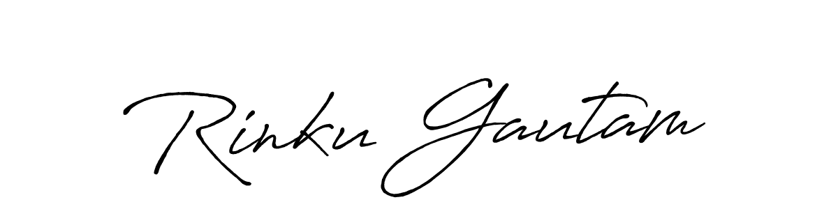 You should practise on your own different ways (Antro_Vectra_Bolder) to write your name (Rinku Gautam) in signature. don't let someone else do it for you. Rinku Gautam signature style 7 images and pictures png