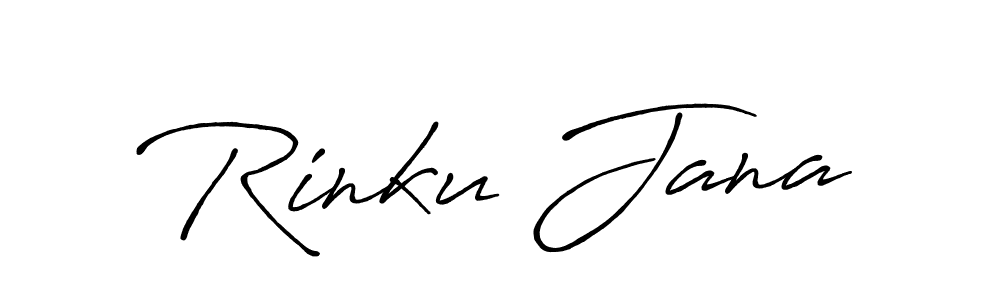 How to make Rinku Jana name signature. Use Antro_Vectra_Bolder style for creating short signs online. This is the latest handwritten sign. Rinku Jana signature style 7 images and pictures png