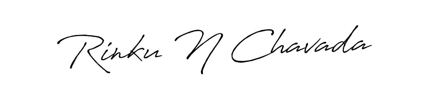 Design your own signature with our free online signature maker. With this signature software, you can create a handwritten (Antro_Vectra_Bolder) signature for name Rinku N Chavada. Rinku N Chavada signature style 7 images and pictures png