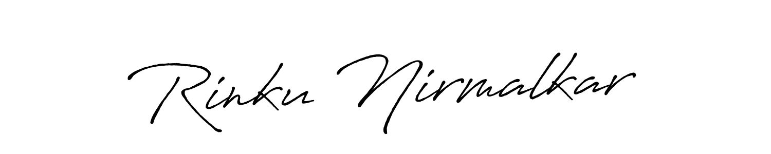 Make a beautiful signature design for name Rinku Nirmalkar. With this signature (Antro_Vectra_Bolder) style, you can create a handwritten signature for free. Rinku Nirmalkar signature style 7 images and pictures png