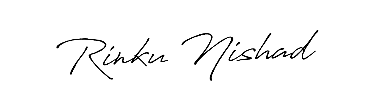 Make a beautiful signature design for name Rinku Nishad. With this signature (Antro_Vectra_Bolder) style, you can create a handwritten signature for free. Rinku Nishad signature style 7 images and pictures png