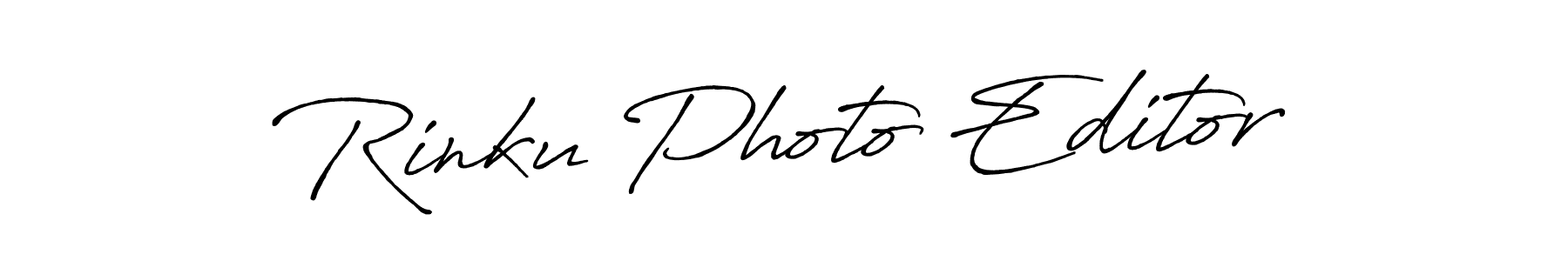 Use a signature maker to create a handwritten signature online. With this signature software, you can design (Antro_Vectra_Bolder) your own signature for name Rinku Photo Editor. Rinku Photo Editor signature style 7 images and pictures png