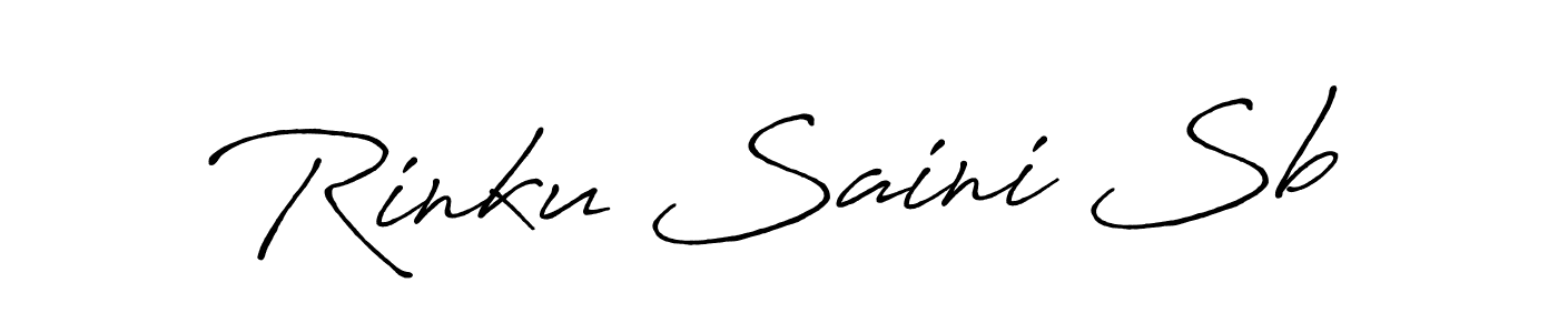 Create a beautiful signature design for name Rinku Saini Sb. With this signature (Antro_Vectra_Bolder) fonts, you can make a handwritten signature for free. Rinku Saini Sb signature style 7 images and pictures png