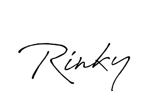 Rinky stylish signature style. Best Handwritten Sign (Antro_Vectra_Bolder) for my name. Handwritten Signature Collection Ideas for my name Rinky. Rinky signature style 7 images and pictures png