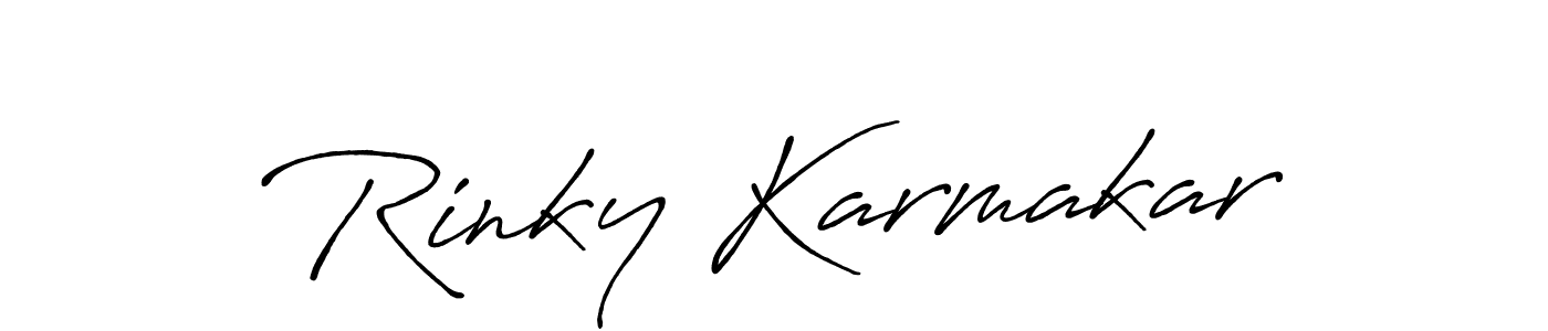 Antro_Vectra_Bolder is a professional signature style that is perfect for those who want to add a touch of class to their signature. It is also a great choice for those who want to make their signature more unique. Get Rinky Karmakar name to fancy signature for free. Rinky Karmakar signature style 7 images and pictures png