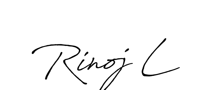 It looks lik you need a new signature style for name Rinoj L. Design unique handwritten (Antro_Vectra_Bolder) signature with our free signature maker in just a few clicks. Rinoj L signature style 7 images and pictures png