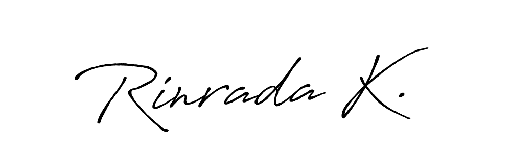 if you are searching for the best signature style for your name Rinrada K.. so please give up your signature search. here we have designed multiple signature styles  using Antro_Vectra_Bolder. Rinrada K. signature style 7 images and pictures png