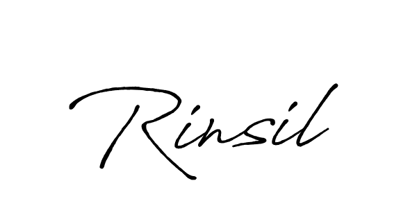 Rinsil stylish signature style. Best Handwritten Sign (Antro_Vectra_Bolder) for my name. Handwritten Signature Collection Ideas for my name Rinsil. Rinsil signature style 7 images and pictures png