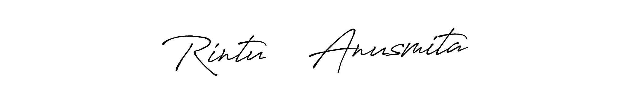 Make a beautiful signature design for name Rintu ❤️ Anusmita. With this signature (Antro_Vectra_Bolder) style, you can create a handwritten signature for free. Rintu ❤️ Anusmita signature style 7 images and pictures png