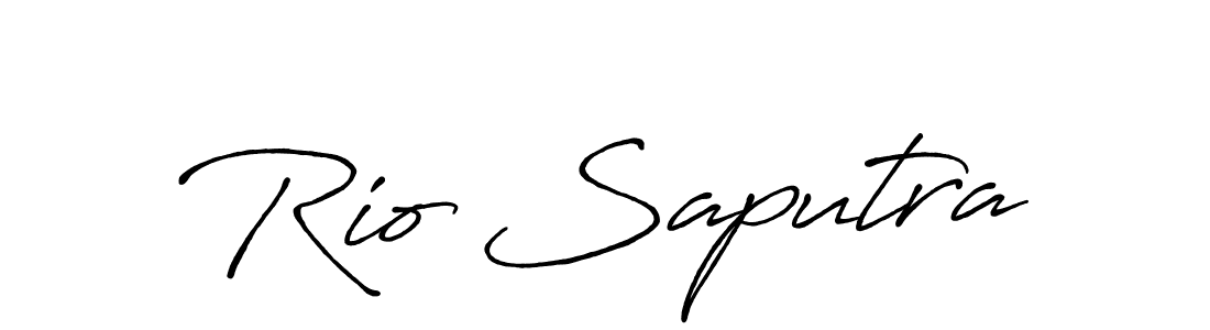 Make a beautiful signature design for name Rio Saputra. With this signature (Antro_Vectra_Bolder) style, you can create a handwritten signature for free. Rio Saputra signature style 7 images and pictures png