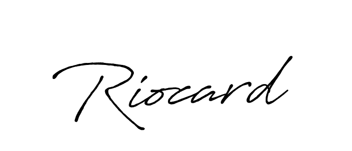 Use a signature maker to create a handwritten signature online. With this signature software, you can design (Antro_Vectra_Bolder) your own signature for name Riocard. Riocard signature style 7 images and pictures png