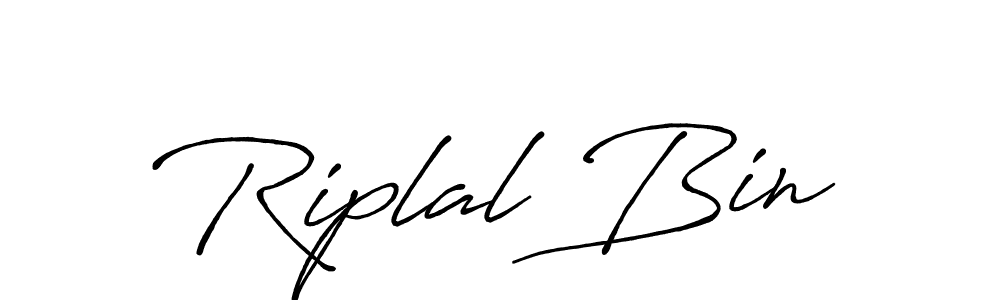 Design your own signature with our free online signature maker. With this signature software, you can create a handwritten (Antro_Vectra_Bolder) signature for name Riplal Bin. Riplal Bin signature style 7 images and pictures png