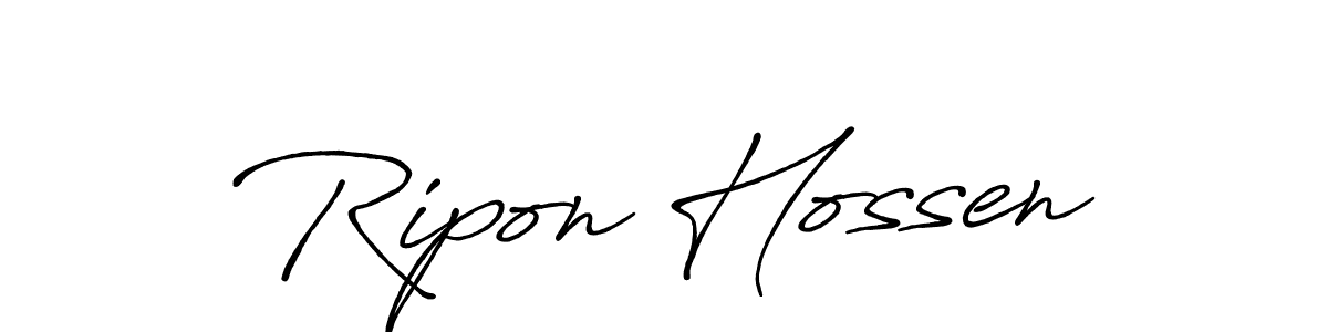 Also we have Ripon Hossen name is the best signature style. Create professional handwritten signature collection using Antro_Vectra_Bolder autograph style. Ripon Hossen signature style 7 images and pictures png
