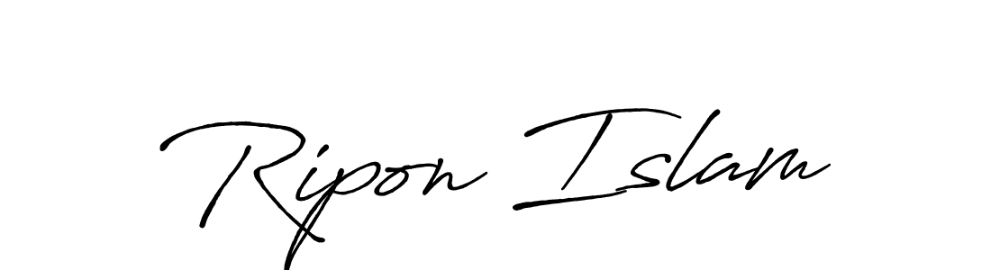 Make a beautiful signature design for name Ripon Islam. With this signature (Antro_Vectra_Bolder) style, you can create a handwritten signature for free. Ripon Islam signature style 7 images and pictures png