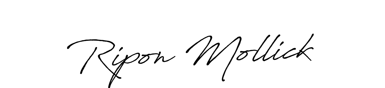 Make a beautiful signature design for name Ripon Mollick. With this signature (Antro_Vectra_Bolder) style, you can create a handwritten signature for free. Ripon Mollick signature style 7 images and pictures png