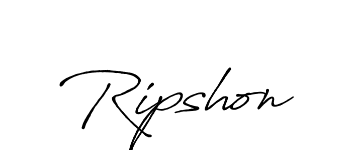 How to make Ripshon name signature. Use Antro_Vectra_Bolder style for creating short signs online. This is the latest handwritten sign. Ripshon signature style 7 images and pictures png