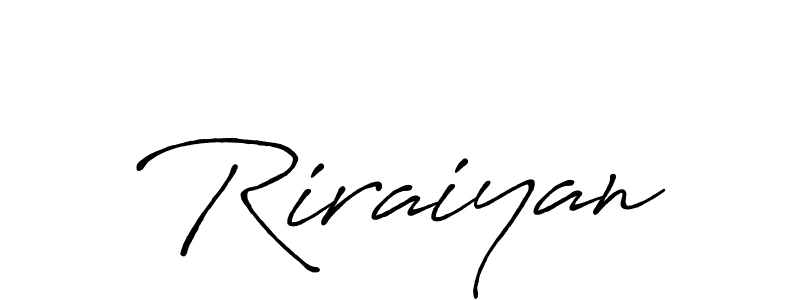 How to make Riraiyan name signature. Use Antro_Vectra_Bolder style for creating short signs online. This is the latest handwritten sign. Riraiyan signature style 7 images and pictures png