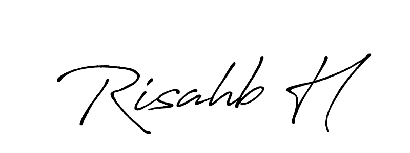 Similarly Antro_Vectra_Bolder is the best handwritten signature design. Signature creator online .You can use it as an online autograph creator for name Risahb H. Risahb H signature style 7 images and pictures png