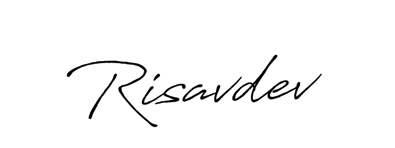 Use a signature maker to create a handwritten signature online. With this signature software, you can design (Antro_Vectra_Bolder) your own signature for name Risavdev. Risavdev signature style 7 images and pictures png
