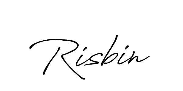 Use a signature maker to create a handwritten signature online. With this signature software, you can design (Antro_Vectra_Bolder) your own signature for name Risbin. Risbin signature style 7 images and pictures png