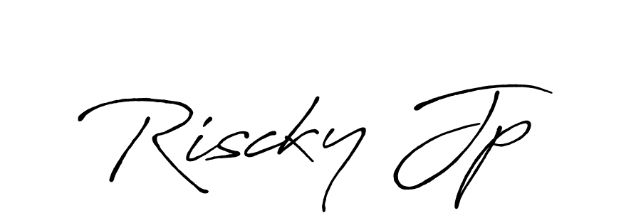 You should practise on your own different ways (Antro_Vectra_Bolder) to write your name (Riscky Jp) in signature. don't let someone else do it for you. Riscky Jp signature style 7 images and pictures png