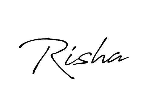 How to make Risha signature? Antro_Vectra_Bolder is a professional autograph style. Create handwritten signature for Risha name. Risha signature style 7 images and pictures png