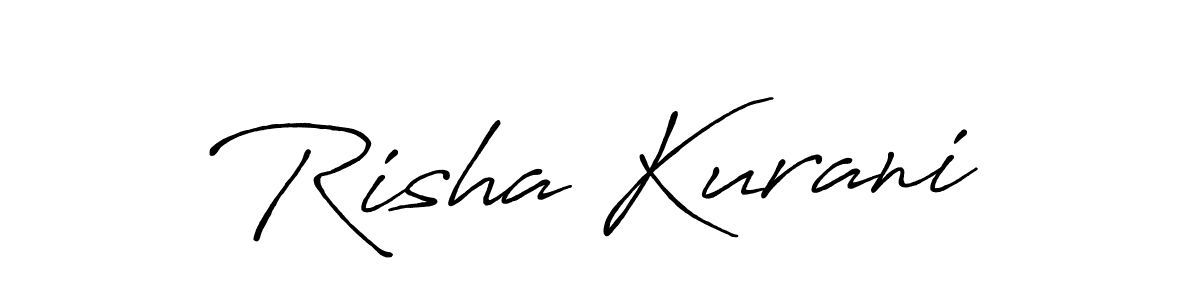 How to make Risha Kurani name signature. Use Antro_Vectra_Bolder style for creating short signs online. This is the latest handwritten sign. Risha Kurani signature style 7 images and pictures png