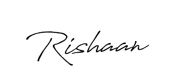 Use a signature maker to create a handwritten signature online. With this signature software, you can design (Antro_Vectra_Bolder) your own signature for name Rishaan. Rishaan signature style 7 images and pictures png