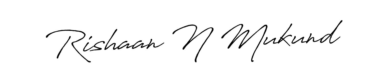 Design your own signature with our free online signature maker. With this signature software, you can create a handwritten (Antro_Vectra_Bolder) signature for name Rishaan N Mukund. Rishaan N Mukund signature style 7 images and pictures png