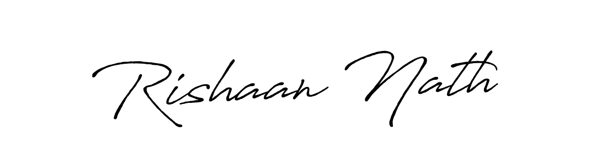 Create a beautiful signature design for name Rishaan Nath. With this signature (Antro_Vectra_Bolder) fonts, you can make a handwritten signature for free. Rishaan Nath signature style 7 images and pictures png