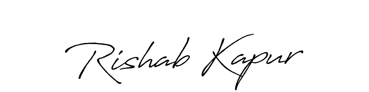 The best way (Antro_Vectra_Bolder) to make a short signature is to pick only two or three words in your name. The name Rishab Kapur include a total of six letters. For converting this name. Rishab Kapur signature style 7 images and pictures png