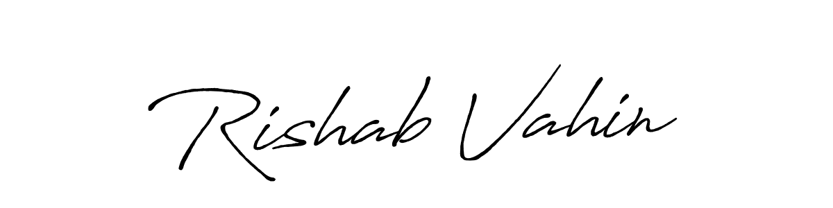 Antro_Vectra_Bolder is a professional signature style that is perfect for those who want to add a touch of class to their signature. It is also a great choice for those who want to make their signature more unique. Get Rishab Vahin name to fancy signature for free. Rishab Vahin signature style 7 images and pictures png