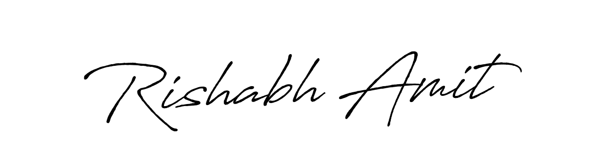 Make a beautiful signature design for name Rishabh Amit. With this signature (Antro_Vectra_Bolder) style, you can create a handwritten signature for free. Rishabh Amit signature style 7 images and pictures png