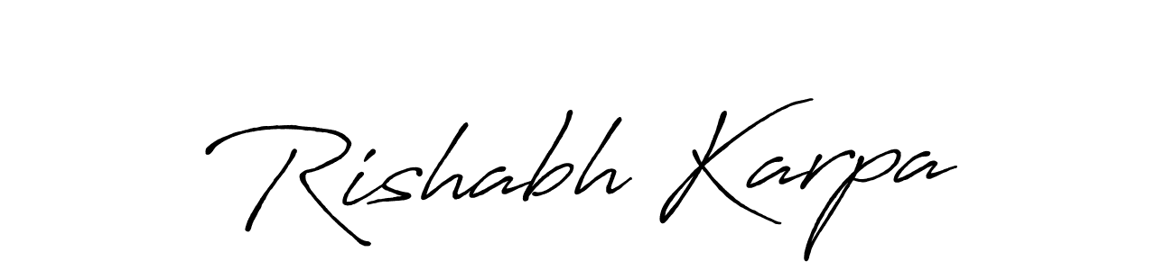 Also we have Rishabh Karpa name is the best signature style. Create professional handwritten signature collection using Antro_Vectra_Bolder autograph style. Rishabh Karpa signature style 7 images and pictures png