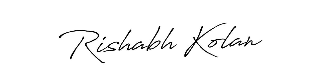 Rishabh Kolan stylish signature style. Best Handwritten Sign (Antro_Vectra_Bolder) for my name. Handwritten Signature Collection Ideas for my name Rishabh Kolan. Rishabh Kolan signature style 7 images and pictures png