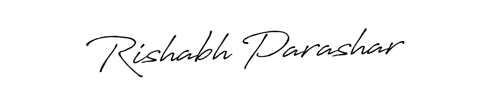 How to make Rishabh Parashar name signature. Use Antro_Vectra_Bolder style for creating short signs online. This is the latest handwritten sign. Rishabh Parashar signature style 7 images and pictures png