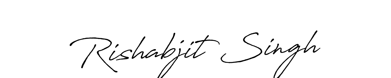 How to make Rishabjit Singh name signature. Use Antro_Vectra_Bolder style for creating short signs online. This is the latest handwritten sign. Rishabjit Singh signature style 7 images and pictures png