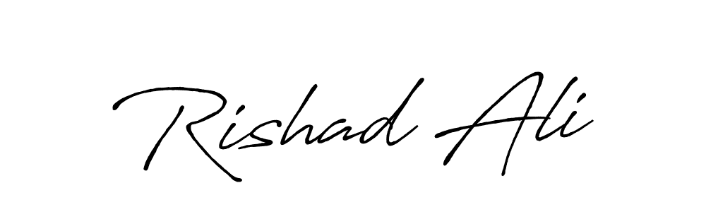 Create a beautiful signature design for name Rishad Ali. With this signature (Antro_Vectra_Bolder) fonts, you can make a handwritten signature for free. Rishad Ali signature style 7 images and pictures png